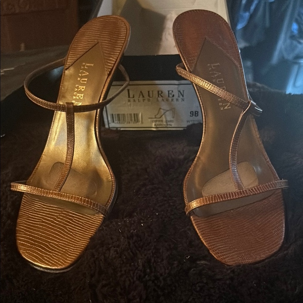 Lauren Ralph Lauren Brown Heeled Sandals
